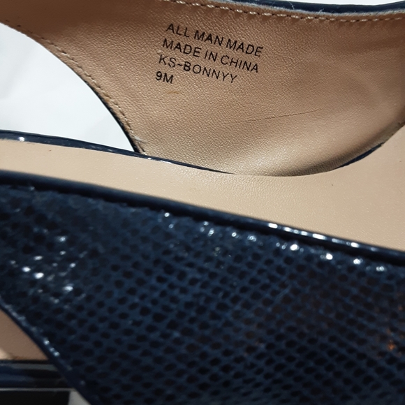 Karen Scott Dark Blue Slingback Peep Toe 9M - Picture 4 of 8